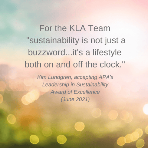 Quote from Kim during APA award acceptance
