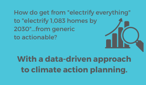 How do get from electrify everything to electrify 1,083 homes by 2030. From a concept to action With a data-driven approach to climate action planning.