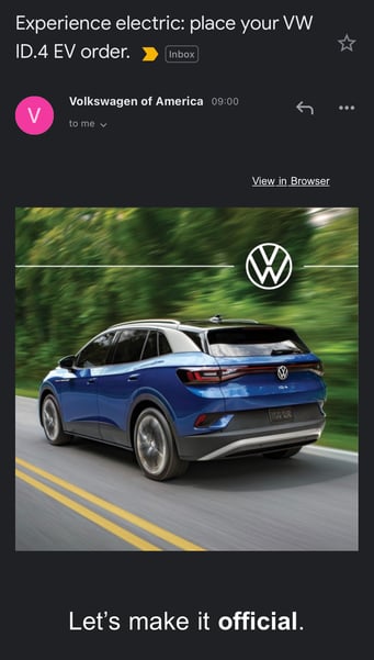 Ordering a VW id4 EV