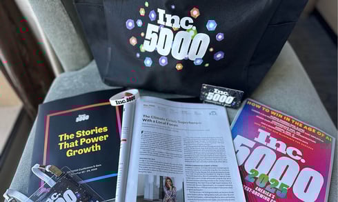 Inc. 5000 conference bag badge and magazine