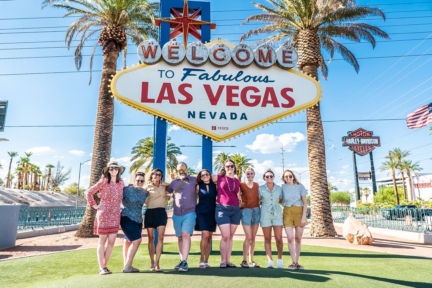 KLA Team in front of the Welcome to Fabulous Las Vegas sign