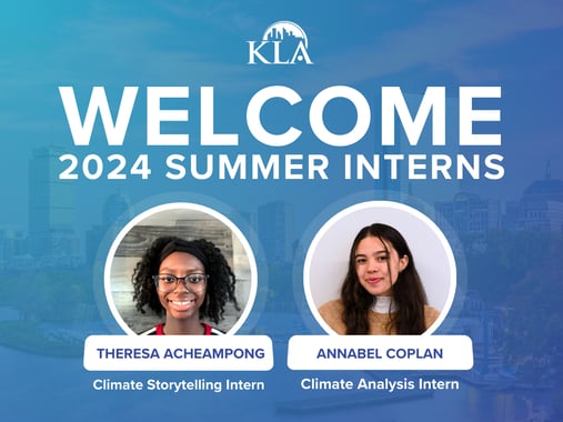 Blue gradient image with white text and headshots of each intern. Text: WELCOME SUMMER INTERNS!