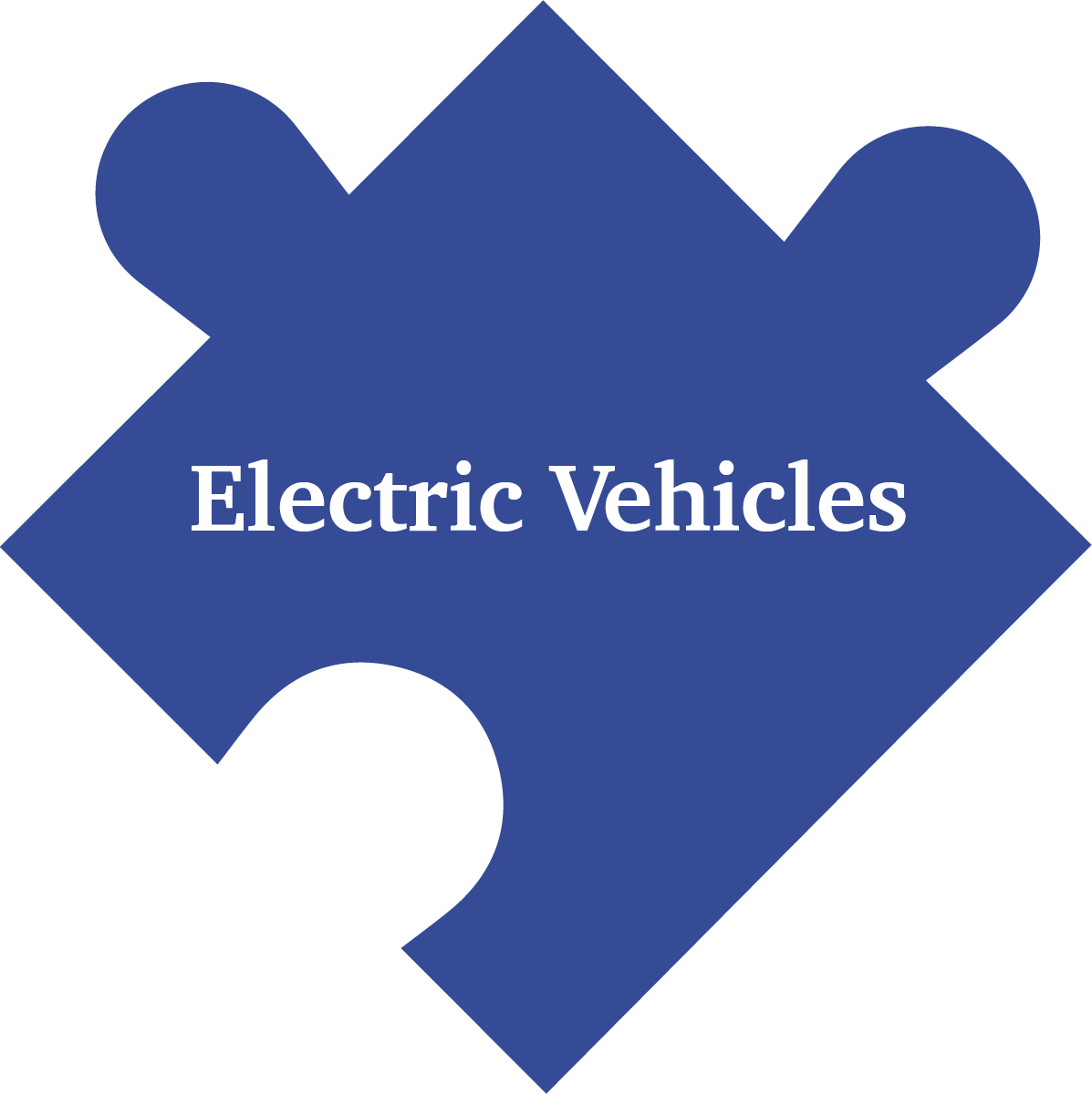 Puzzle piece with text - Electric Vehicles