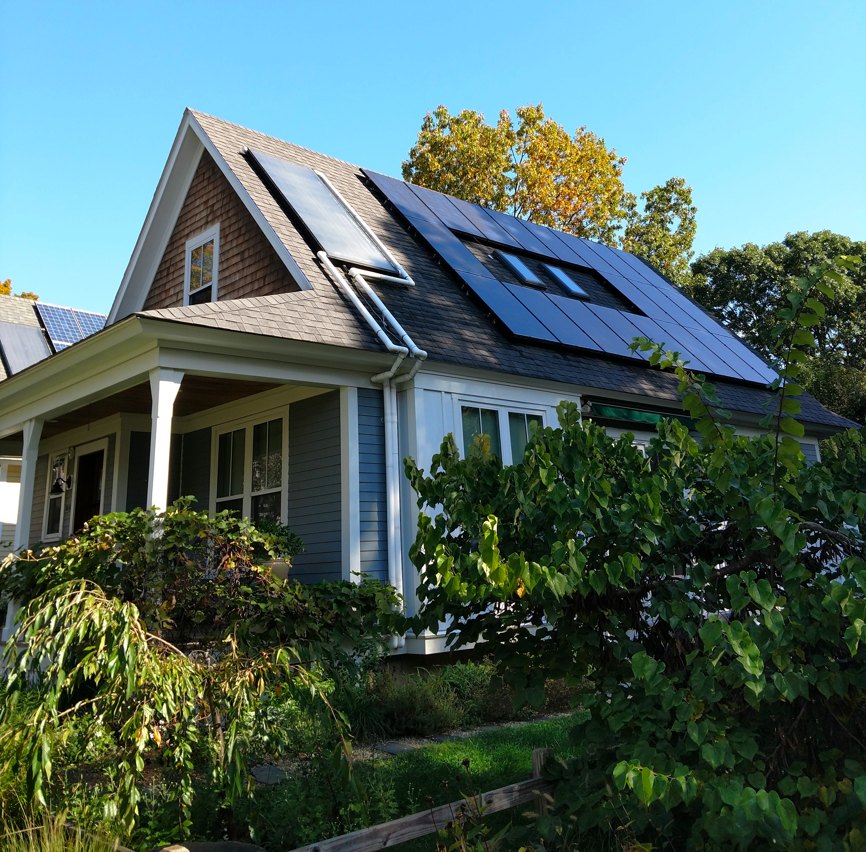 Solar panels on rooftop
